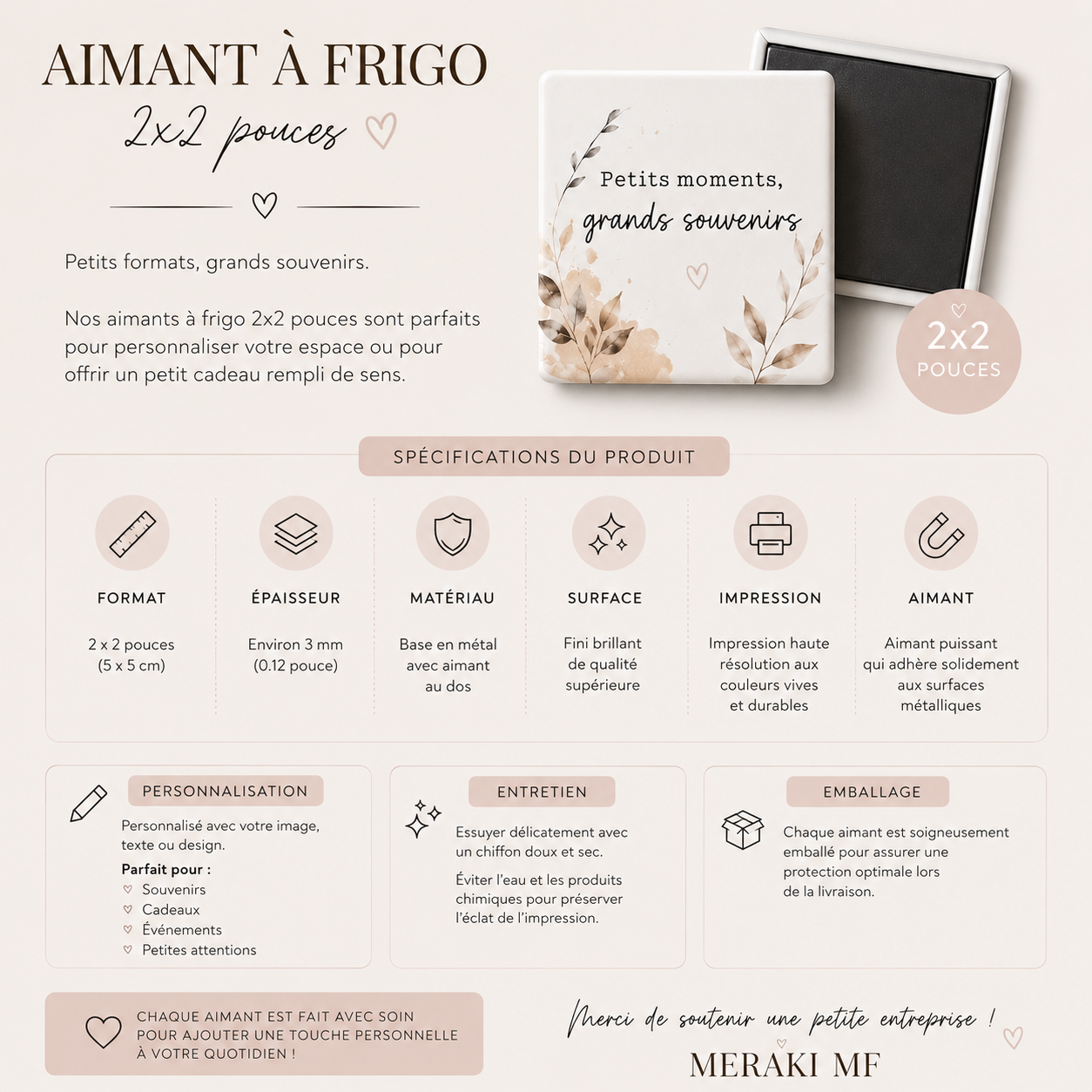 Aimant frigo personnalisé