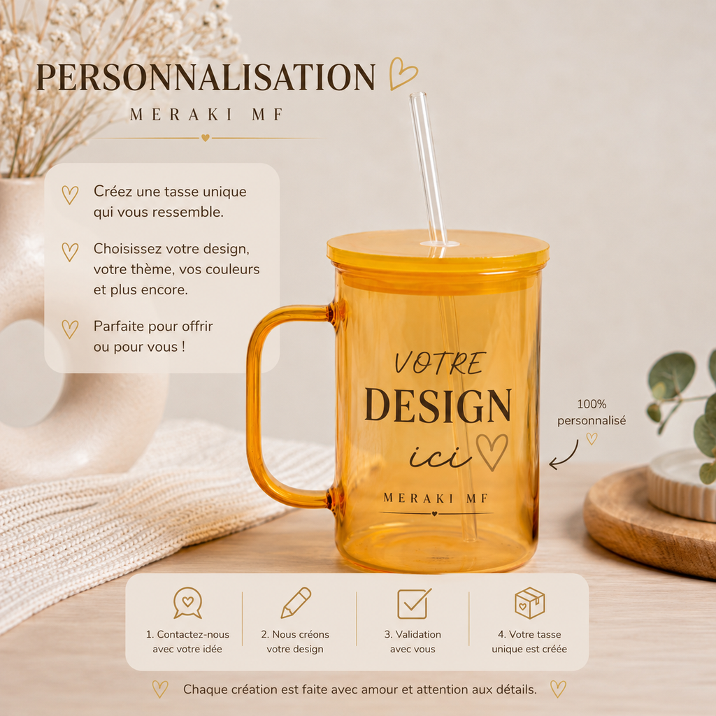 Tasse en verre 17 oz – Sublimation & UV DTF
